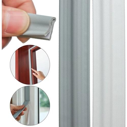 2m Nylon Fabric Wearable Door Window Sealing Strips Pu Foam Self Adhesive Tape Waterproof Dustproof Sealing Tape Acoustic Foam