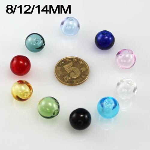 2PCS 8//10/12/14/16MM Cute Murano Glass Essential Oil Ball with 2 Holes for pendant necklace jewelry finding