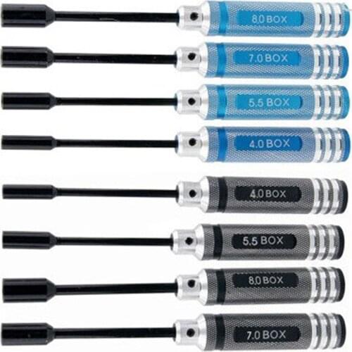 4pcs 4.0mm/5.5mm/7.0mm/8.0mm Metal Hex Screw Driver Set for RC Models Hobby Tools Accessory Parts