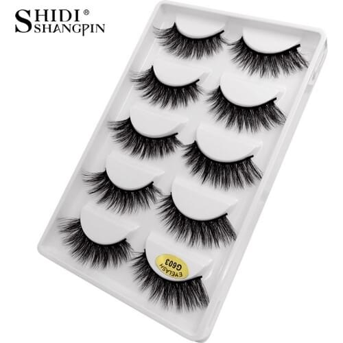5 Pairs False Eyelashes Faux Fake Eye Lashes Natural Long Handmade Eyelashes Mink Makeup 3D Mink Lashes Maquillage Cilios G603