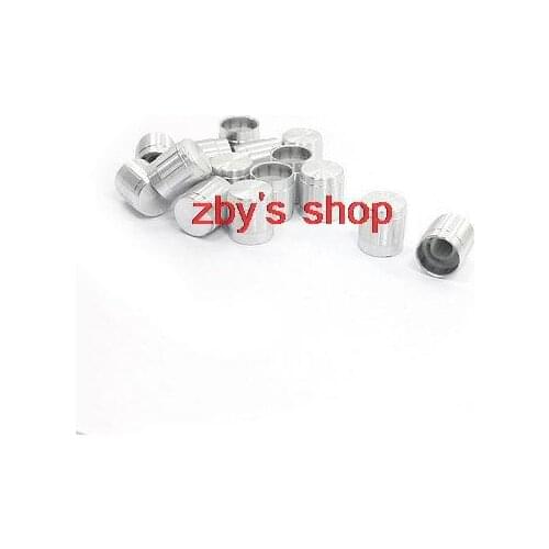 6mm Shaft Dia Potentiometer Control Rotary Knob Silver Tone 15pcs