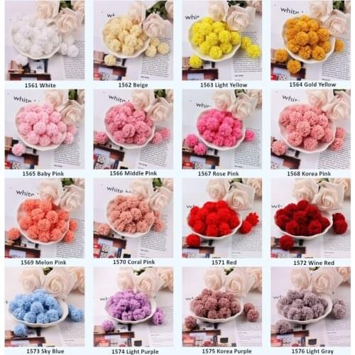 24-48Pcs 2.5cm Lace Gauze Mesh Elastic Flower Balls DIY Craft Supplie Headwear Jewelry Ornaments Materials Yarn Balls Pompones