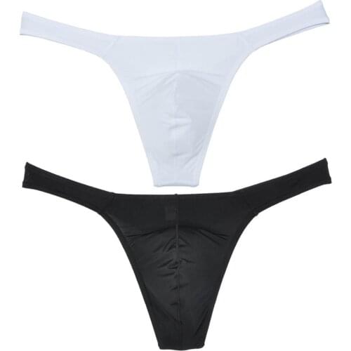 Smooth Sexy Bikini Mens Thongs and G-Strings Bluge Pouch Soft Comfy Elastic Stretch Male Thong Underwear Underpants Men Tanga