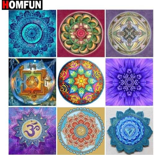 HOMFUN Full Square/Round Drill 5D DIY Diamond Painting "Religious Mandala" 3D Embroidery Cross Stitch 5D Home Decor Gift