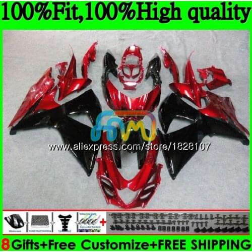 K9 For SUZUKI GSXR-1000 GSXR 1000 09 10 11 12 13 15 16 44BS.20 GSXR1000 Dark red blk 2009 2010 2011 2012 2014 2015 2016 Fairing