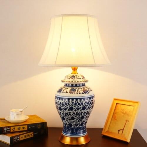 Chinese antique blue and white ceramic table lamp desk lamps porcelain table lamp jingdezhen for Living Room