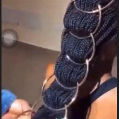 3pcs fashion exaggeration 10cm metal large round CC braid ring accessories womens knitting tools ring hair clip hair ring hair