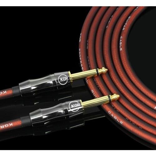 KGR 20AWG Electric Guitar Bass Audio Cable Connector Straight To Right Angle Plug Instrument Noise Reduction Shield Guitar Cable