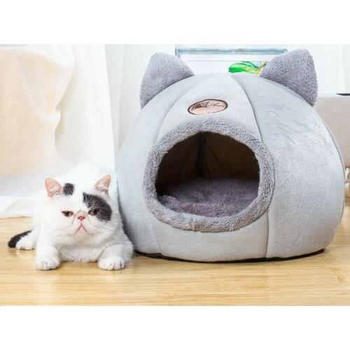 Cat Bed Deep sleep comfort Mat Basket for Cat House Products Foldable and Removable Pets Tent Cozy Cave Beds Indoor