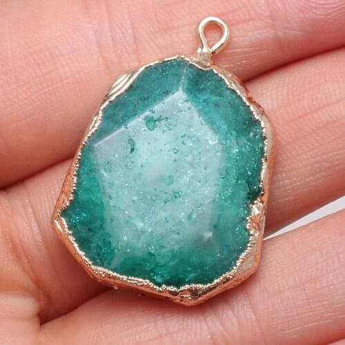 Natural Stone Pendant Irregular Shaped Fashion Faceted Pendants for Charms Jewelry Making DIY Necklace 25x32mm