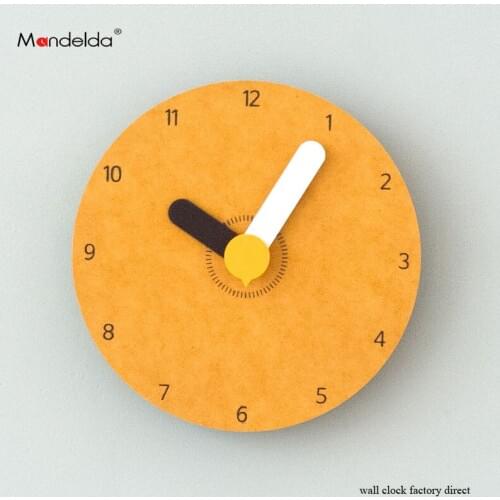 Mandelda High Quality Mini Children Cartoon Wall Clock Painted Round Colorful Quartz Silent Clock Home Decorative Watches