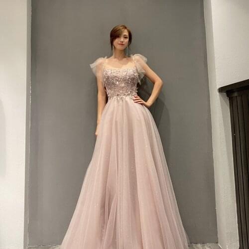 Sweet celebrity wedding evening dresses A-line Beaded 2021 New style Cocktail Formal party