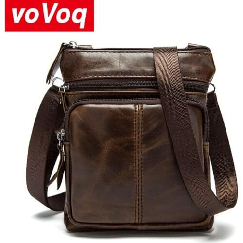 Genuine Cowhide Leather Males Crossbody Bag Casual Business Leather Messenger Bag Vintage Big Bag Shoulder Handbags