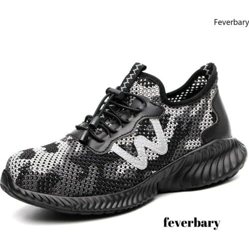 Mens Safety Shoes Steel Toe Work Shoes Breathable Mesh Men Safety Work Shoe Shoes Sneaker Anti-Smashing Casual Sneakers
