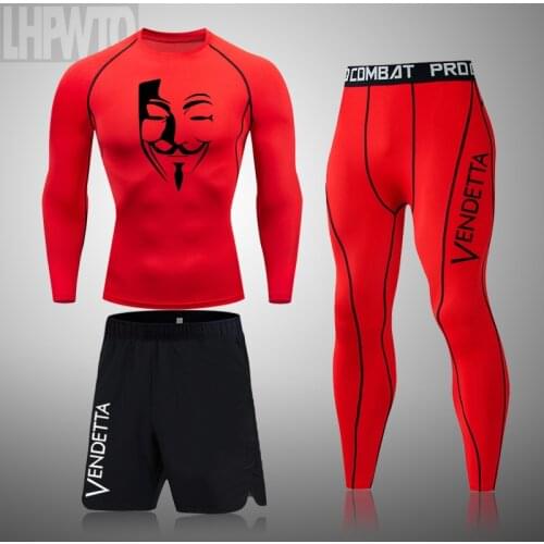 Mens Short Sleeve Compression Sportswear Suits Gym Tights Training Clothes Workout Jogging Sports Set Running Rashguard For Men