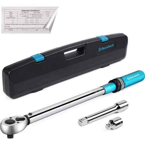 DuraTech 3PC 1/2" Plastic Boxed Torque Wrench Set With 2PC Sleeve Attachment