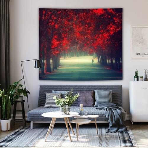 3D Print Maple Leaf Wall Hanging Tapestry Bedroom Decor Home Decor Wall Tapestry Art Autumn Theme Decorating Artwork Red