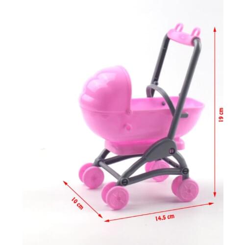 Original for barbie stroller Assembly Baby Stroller Trolley Nursery Furniture Carts Toys for Barbie Doll Christmas