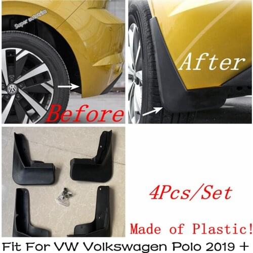 Lapetus Front + Rear Mud Guard Mudguards Splash Flaps Protective Cover Kit Fit For VW Volkswagen Polo 2019 2020 2021 Accessories