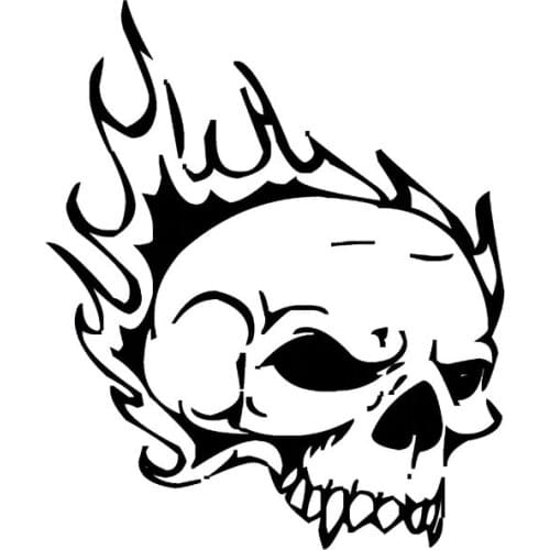 Personalized Skull Skull Car Stickers Funny Motorcycle Fashion Pvc Decals Suitable for All Kinds of Cars Black/white, 15cm*13cm