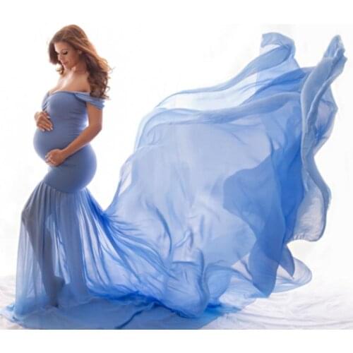 Maternity Dresses For Photo Shoot Long Tail Maternity Photography Props Dresses For Pregnant Women Clothes Pregnancy Clothing