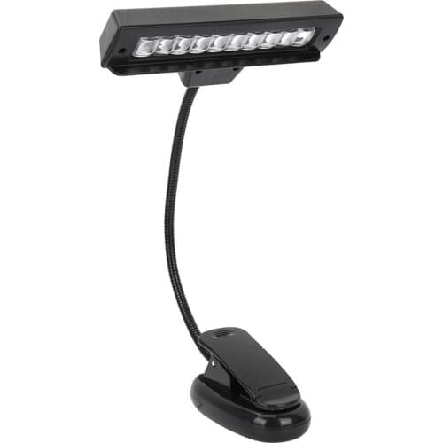 Portable 10 LED Clip Music Score Stand Table Clamp Light Bedroom Desk Reading Book Lamp Piano lights USB Bedroom Desk Lantern