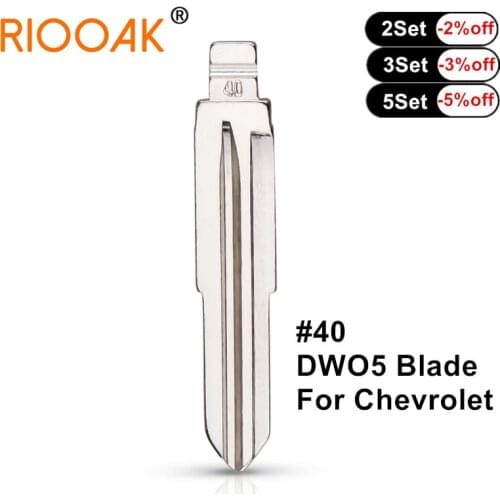 RIOOAK 10pcs/lot #40 lishi DWO5 Metal Blank Uncut Flip KD VVDI Remote Key Blade for Chevrolet EPICA Auto Replacement Parts