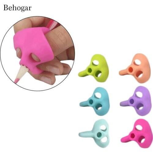 Behogar 3 PCS Pencil Grips Writing Aid Grip Trainer Posture Correction Finger Grip for Kids Preschoolers Adults Special Needs
