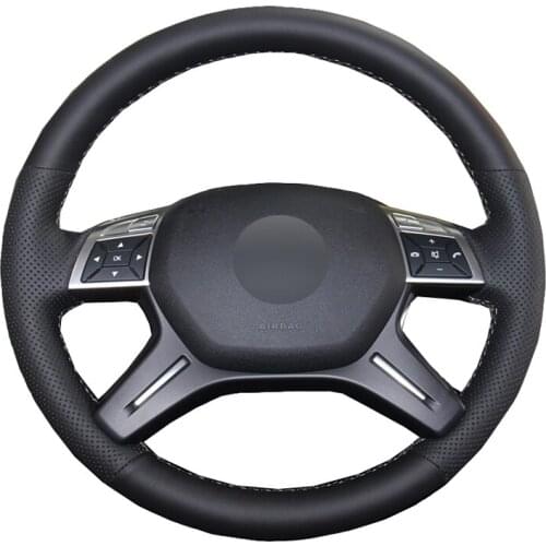 Hand Sewing Car Steering Wheel Cover Wrap Leather Suede For Mercedes Benz GL350 ML350 Funda Volante Braid on the Steering wheel