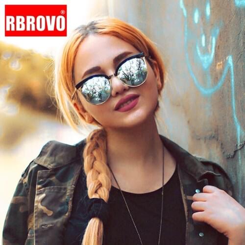 RBROVO Cat Eye Sunglasses Women 2021 Vintage Sunglasses Women Luxury Brand Retro Sunglasses Women Big Oculos De Sol Masculino