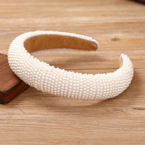 Trendy Headband Pearl Rhinestone Headwear Wedding Hair accessories Prom Tiara Hair band Jewelry Ms Handmade Dress Accessories