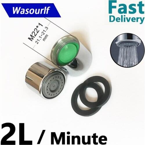 WASOURLF 2PCS M22*1 inner female thread 2L 3L 4L 6 8L water saving aertor faucet tap brass shell spout plastic core bubbler