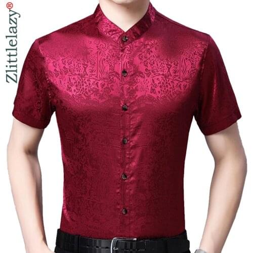 ZLITTLELAZY Mens Silk Shirts China