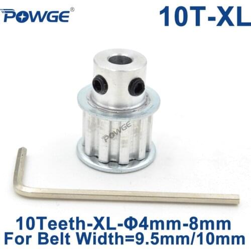 POWGE Inch Type 10 Teeth XL Timing pulley Bore 4/5/6/6.35/7/8mm for width 9.5mm XL Synchronous Belt 10-XL-037 BF 10teeth 10T