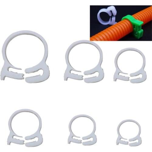10pcs Plastic Hose Connection Fixed Clips Adjustable pipe clamp Tightening tool Drip Tubing Hoop Buckle Strong Plumbing Fastener