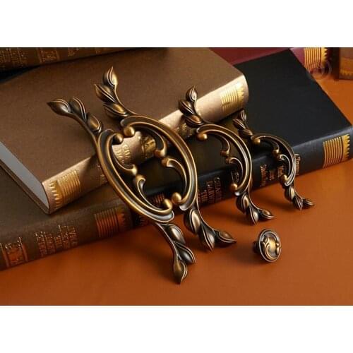 2 pcs Antique Bronze Drawer Pulls Handle 4 Styles Dresser Knob Rustic Droor Handles Decorative Cabinet Pulls Handle