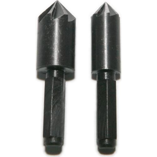2Pcs 10mm 13mm 1/4" Hex Shank Chamfer Countersink Drill Bit High Carbon Steel 7 Flutes Chamfer Cutter Black For Wood Drilling