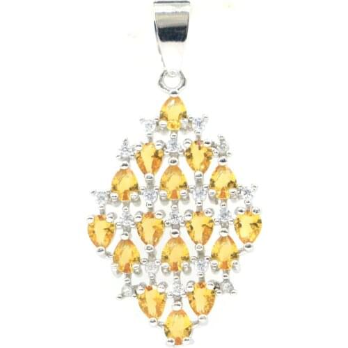 40x21mm Big Highly Recommend 14g Rectangle 30x20mm Created Aquamarine Pink Kunzite For Womans Dating Silver Pendant