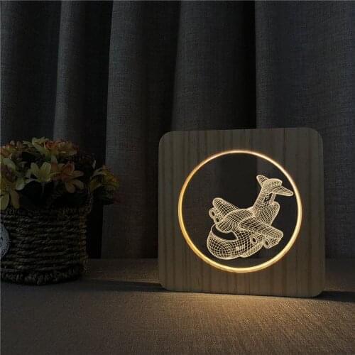 Cartoon Plane Design 3D LED Arylic Night Lamp Table Light Switch Control Carving Lamp for Childrens Room Decorate Dropshipping