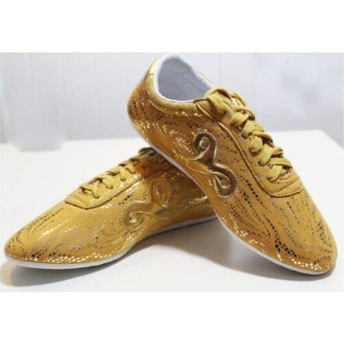 5color auspicious clouds leather tai chi shoes wushu sneaker kungfu martial arts shoes golden/black/red/blue top quality