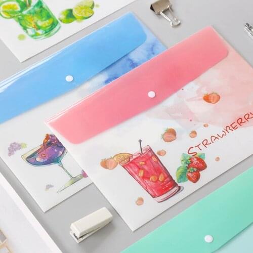 8pcs-A4 Plastic Envelopes Poly Envelopes File Bags Document Folders Organizers with Snap Buttonin Stationery Cases