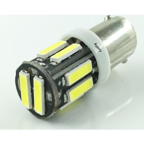 AYJERY 24V DC 10 PCS BA9S T4W T11 LED Light Bulb 7014 10 SMD Clearance Light License Plate Lamp 10 LED Width Reading Light White