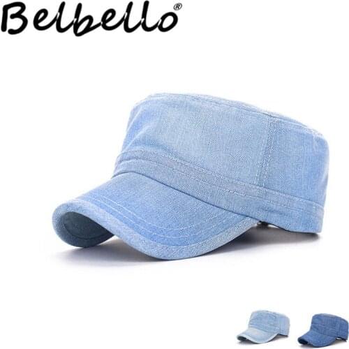Belbello Spring and summer korean Edition new style cowboy hat female decorative hatsl mens sunshade army capflat cap