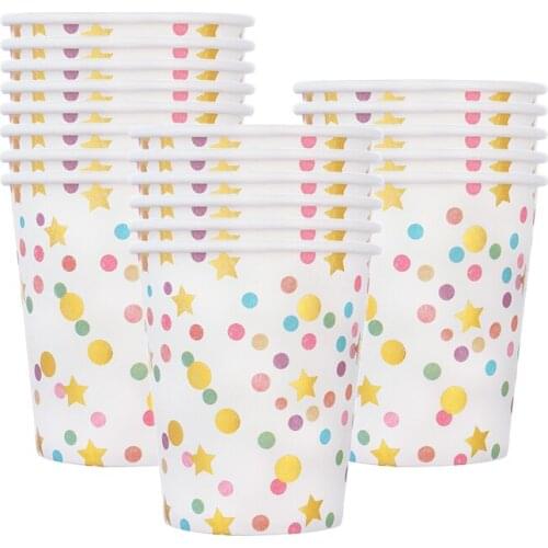Bridal Shower Party Paper Cup For Party Supplies Pink And Gold Dot Disposable Dessert Cups Baby Shower Wedding Decoration