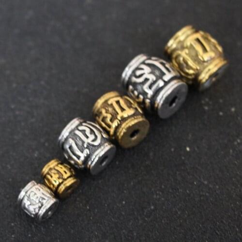 10pcs/lot Alloy Tibetan Silver Spacer Beads diy Jewelry Findings Buddhism Decoration Charms Bracelet/Pendant Bead Jewelry Making