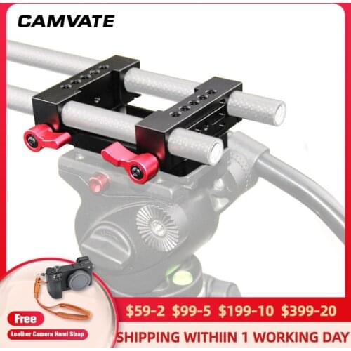 CAMVATE Camera Tripod Quick Release Mount Plate With 15mm Rod Railblock Clamp For DSLR Camera Shoulder Rig Rod Support System