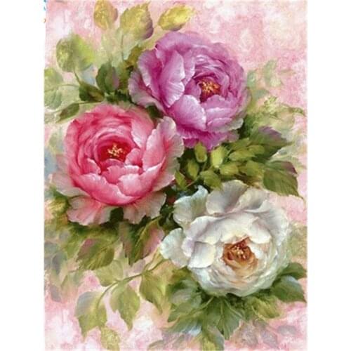 Flowers Vase Roses DIY Embroidery Cross Stitch 11CT Kits Needlework Craft Set Cotton Thread Printed Canvas Home Dropshipping
