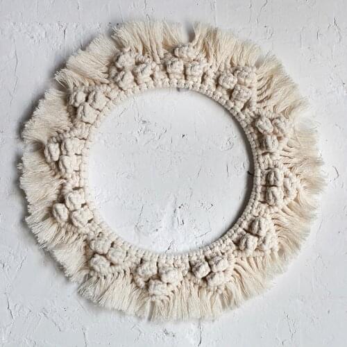 Boho decor Hand-woven Tapestry Nordic Mirror Decoration Tapestry Storefront Hotel macrame wall hanging