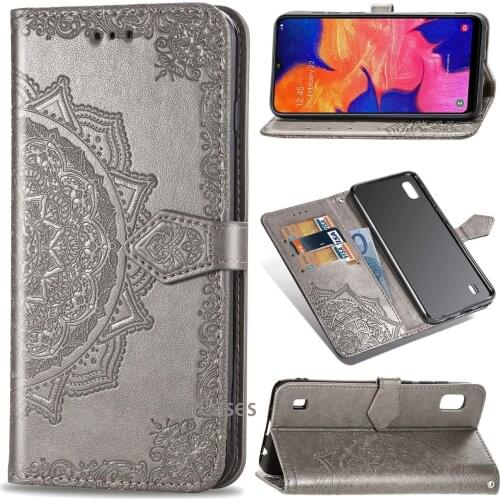 For Samsung A10 Case on Samsung A10 SM-A105FD Case Flip 6.2 Leather Wallet Book Flip Case for Samsung Galaxy A10 A 10 A105 Cover