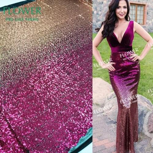 Elastic Sequins Net Lace Fabrics Laces Stretch Material Sequined Embroidered High Quality African 2019 Rose Red Sequins Net Mesh